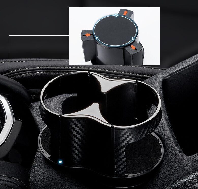 Car Water Cup Holder, Carbon Brazing, One-point Two-piece Beverage Holder, Adjustable Base