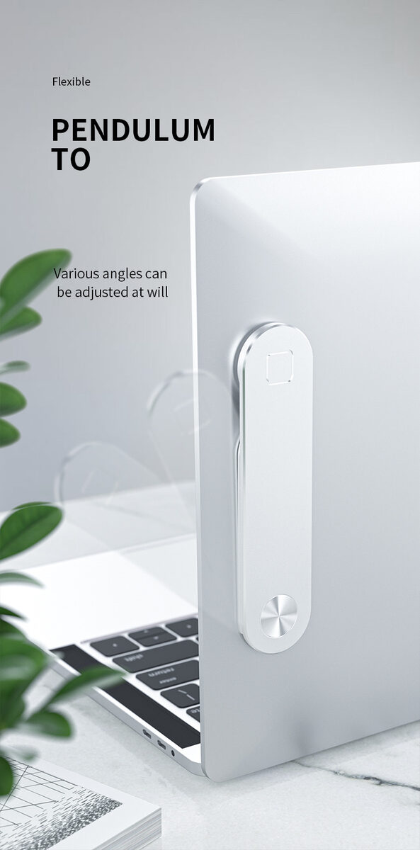 Laptop Phone Holder, Adjustable Laptop Side Mount Clip, Magnetic Laptop Monitor Mount, Computer Laptop Cellphone Stand Foldable Aluminum Expansion Bracket Tablet Clip For Dual Screen