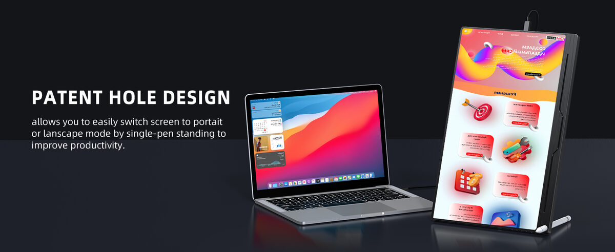 UPERFECT 15.6 Inch HDR IPS Portable Monitor, 1080P FHD USB-C HDMI, Dual Speaker Travel Screen, VESA Compatible, For Laptop PC Phone