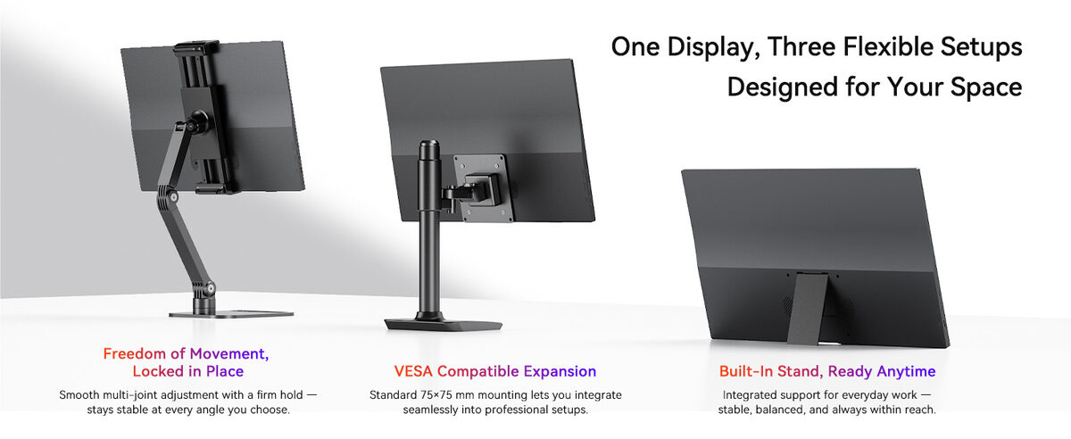 UPERFECT 15.6 Inch Portable Monitor 1080P FHD IPS Display 125 Percent SRGB USB C HDMI Plug And Play Built In Stand Dual Speakers For Laptop PC MacBook PS5 Xbox Switch