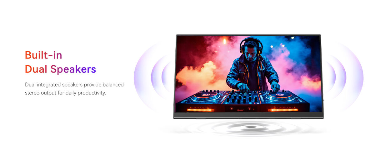 UPERFECT 15.6 Inch Portable Monitor 1080P FHD IPS Display 125 Percent SRGB USB C HDMI Plug And Play Built In Stand Dual Speakers For Laptop PC MacBook PS5 Xbox Switch