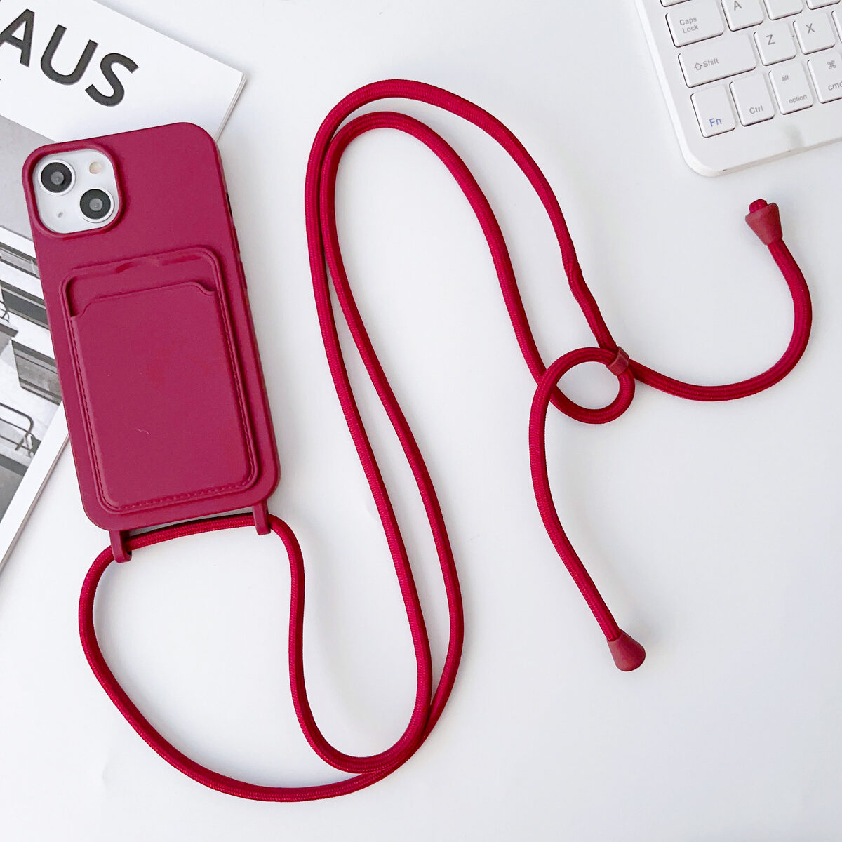 Integrated Card Holder Cross Body Lanyard Phone Case