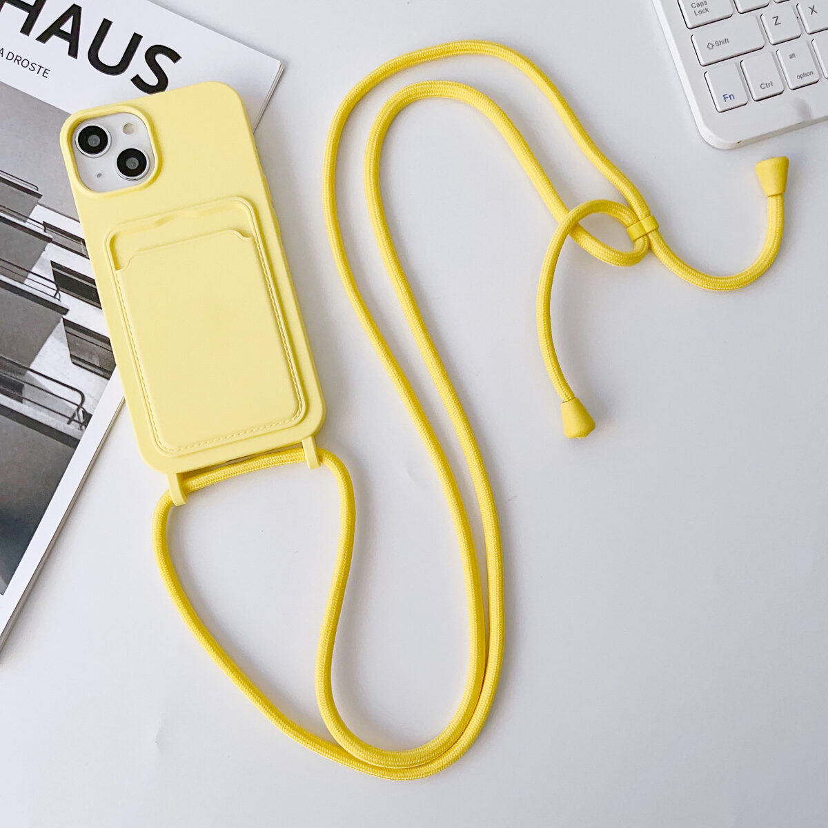 Integrated Card Holder Cross Body Lanyard Phone Case