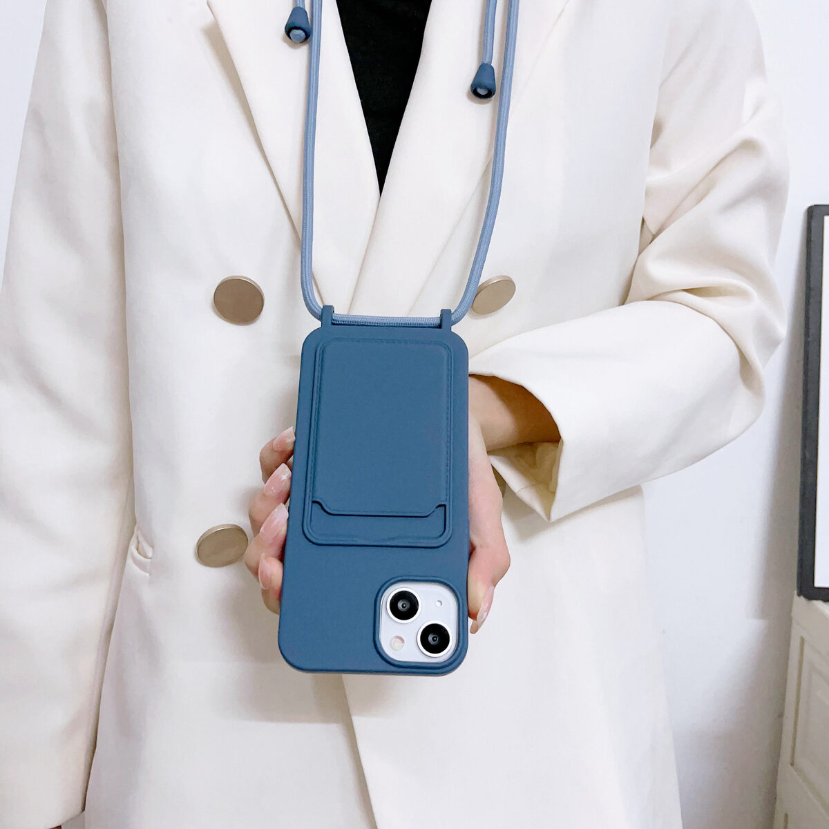 Integrated Card Holder Cross Body Lanyard Phone Case
