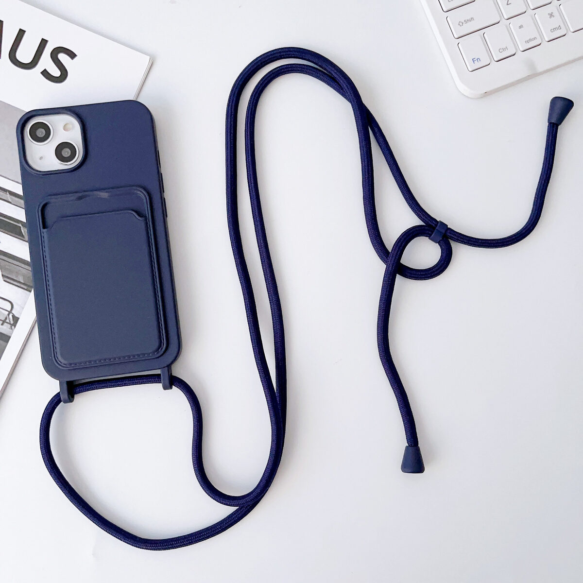 Integrated Card Holder Cross Body Lanyard Phone Case