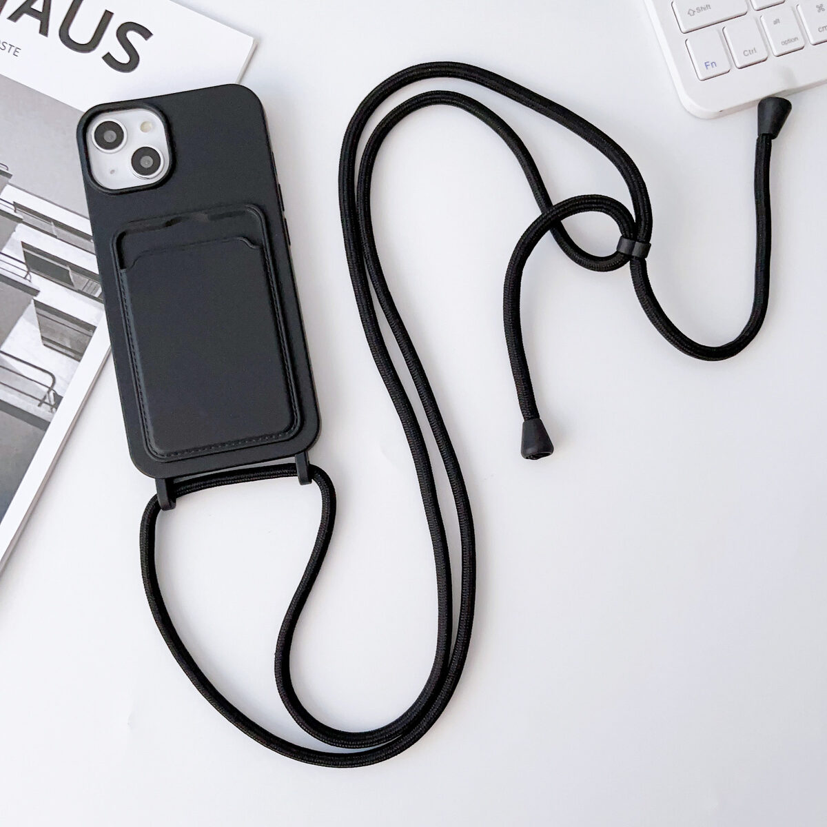 Integrated Card Holder Cross Body Lanyard Phone Case