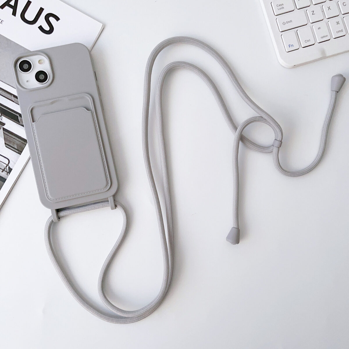 Integrated Card Holder Cross Body Lanyard Phone Case