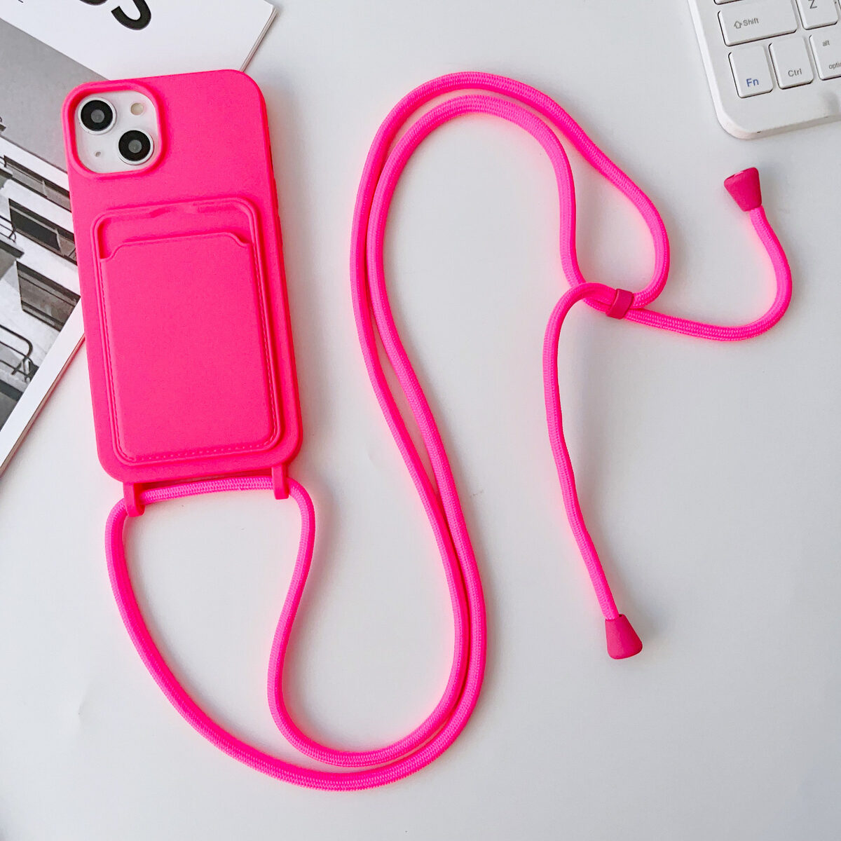 Integrated Card Holder Cross Body Lanyard Phone Case