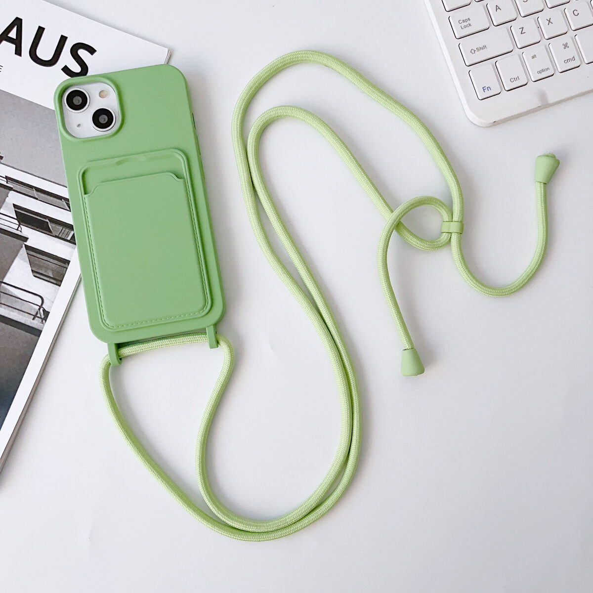 Integrated Card Holder Cross Body Lanyard Phone Case