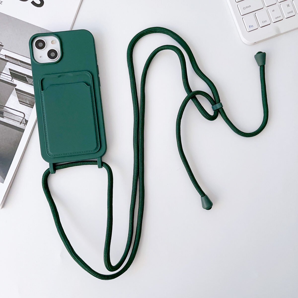 Integrated Card Holder Cross Body Lanyard Phone Case