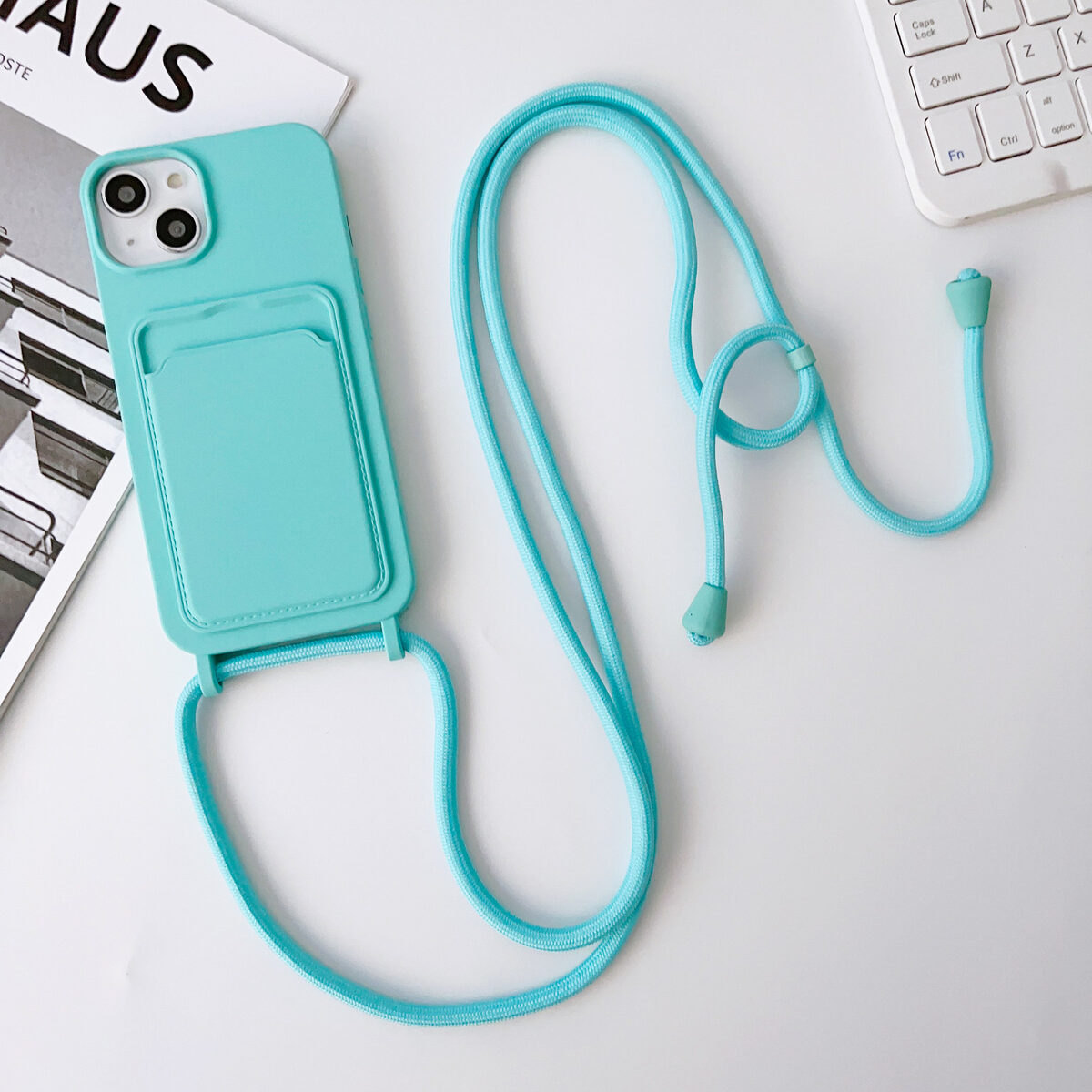 Integrated Card Holder Cross Body Lanyard Phone Case