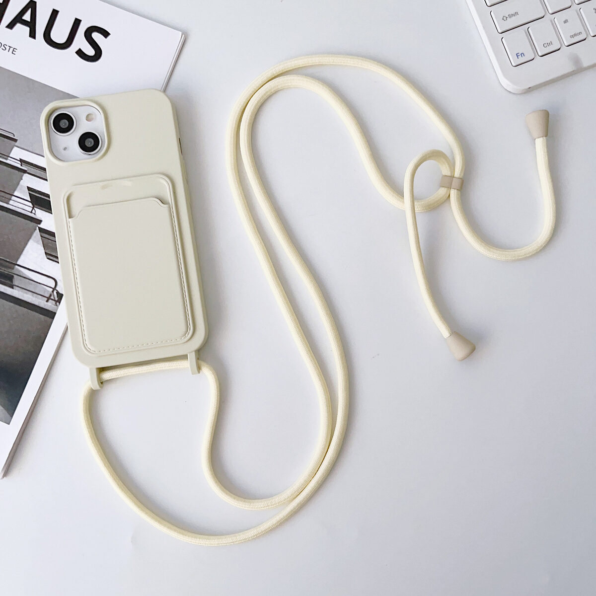 Integrated Card Holder Cross Body Lanyard Phone Case