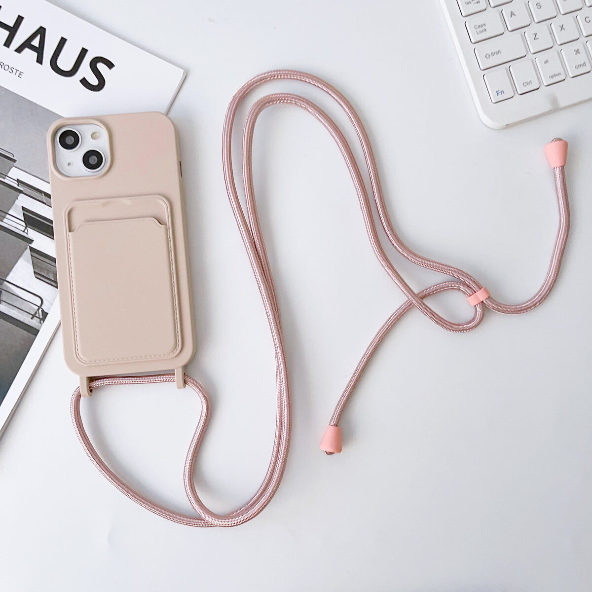 Integrated Card Holder Cross Body Lanyard Phone Case