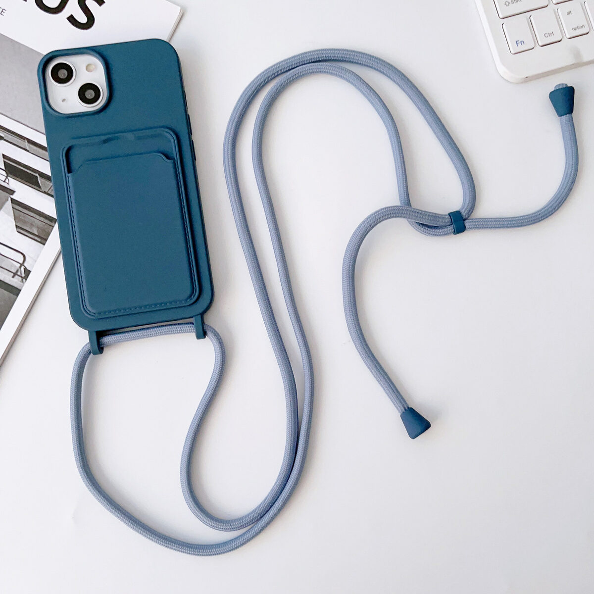 Integrated Card Holder Cross Body Lanyard Phone Case