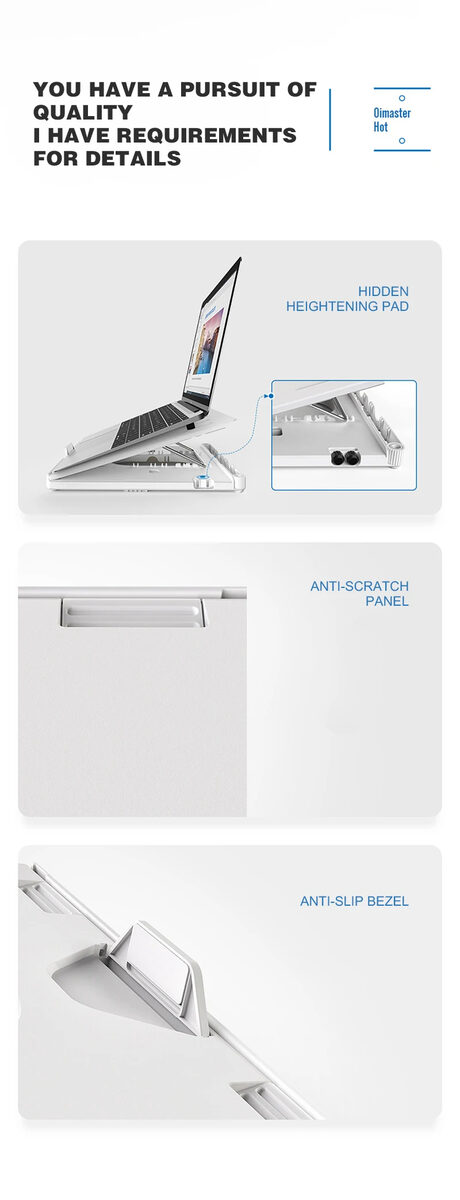 New Laptop Stand Multifunctional Folding Lift Portable Laptop Stand Monitor Increase Rack Aluminum Alloy Base